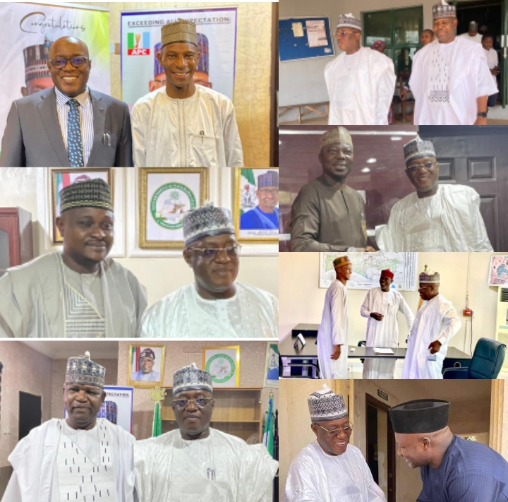 Images of Rt. Hon. Dr. Musa Ahmed Mohammed, the Accountant General of Nasarawa State visiting SEC members in Lafia