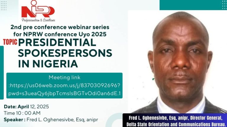 Fred Latimore Oghenesivbe, Director General of Delta State Orientation and Communications Bureau