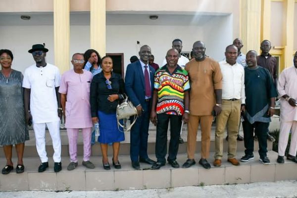 Executive Chairman of Warri South West Local Government Council, Hon. Sylvester Oromoni and Delta State Government’s Committee on Military and Paramilitary Youth Enlistment Awareness, in Ogbe-Ijoh on Monday