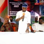 Coalition leader Yahaya David alongside other members during a press conference in Lafia on Monday