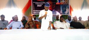 Coalition leader Yahaya David alongside other members during a press conference in Lafia on Monday