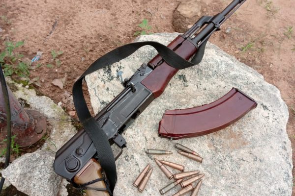BREAKING: Police, Local Hunters Kill Four Suspected Kidnappers in Abraka, Recover AK-47 Rifle AK-47 rifle