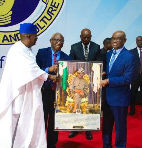Minister of the Federal Capital Territory (FCT), Mr Nyesom Wike being honoured