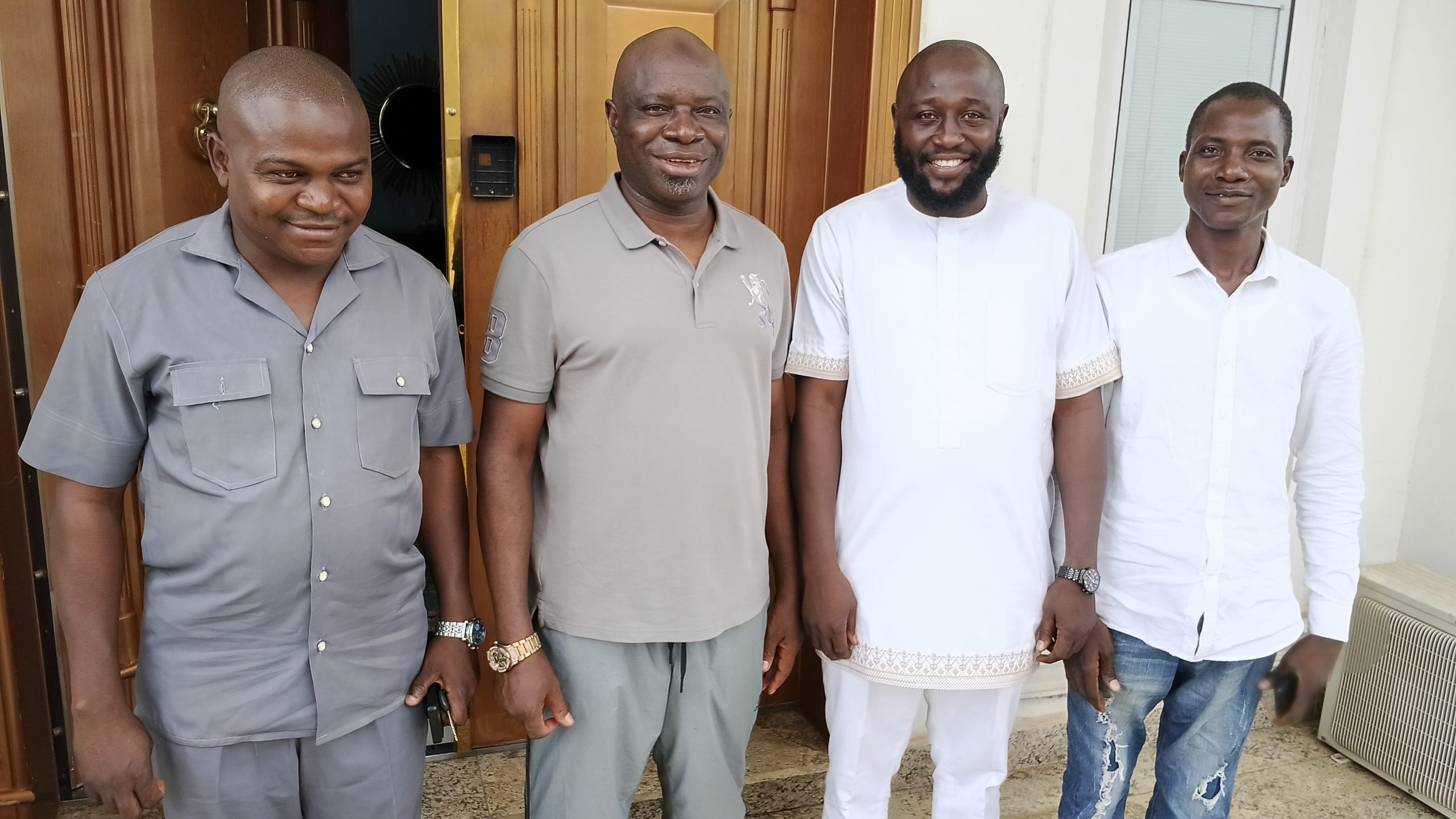 From Left: Comrade Benjamin Jeremiah Ojodale, the incumbent Kogi State Chairman of the National Youth Council of Nigeria (NYCN), Senator Yakubu Oseni who represented Kogi Central District from 2019 - 2023, (M), Hon Omonu Joshua aka Level Pumping, former Senior Special Assistant (SSA) to Kogi State Governor and Yahaya Idris, Publisher of Global Times Nigeria online medium