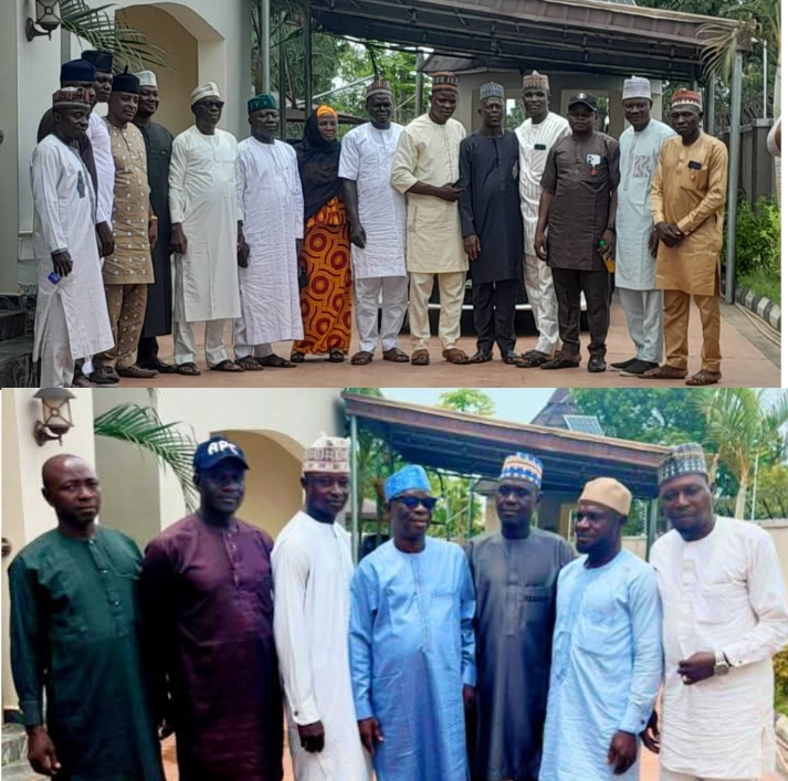Rt. Hon Ibrahim Abdullahi Balarabe, the immediate former Speaker of Nasarawa State House of Assembly and incumbent Chairman of governing board Federal Polytechnic Damaturu, Yobe in a group photograph with APC Chairman for Toto LG, Alhaji Ahmed Shuaibu, elected council officials and wards Chairmen