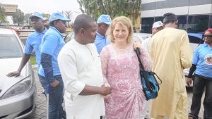 Comrade Benjamin Jeremiah Ojodale, the Kogi State chapter Chairman of the National Youth Council of Nigeria (NYCN) and National President of the NYCN, Amb. Solomon Adodo and USA based resource person, Miss Tammy Jensen