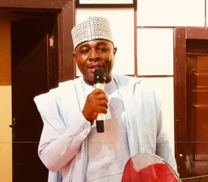 Dr. Maikaya while delivering a speech at a program organized by students with the special needs NSUK chapter.