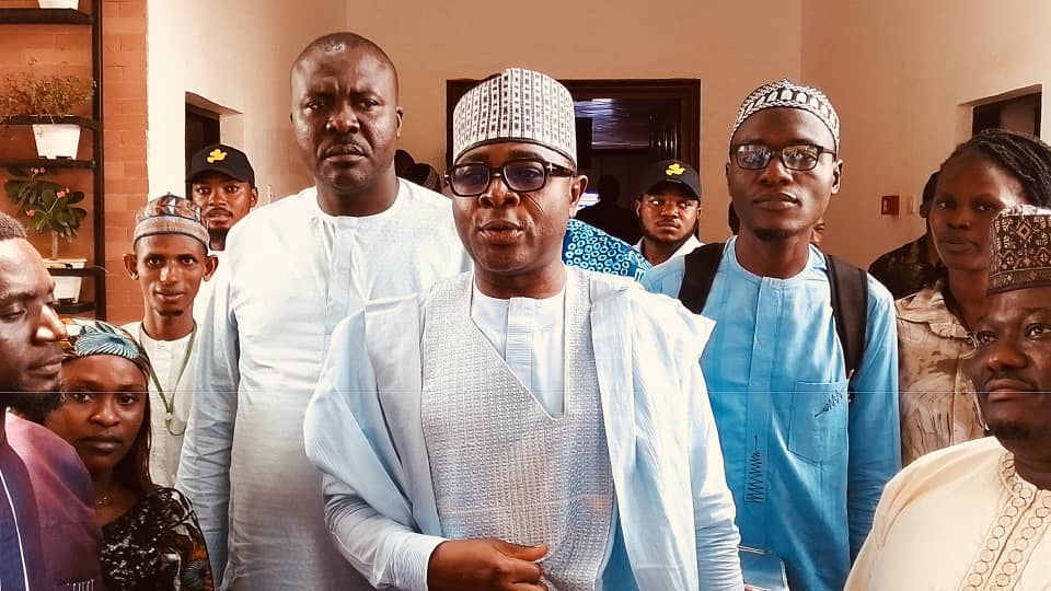 Dr. Maikaya while addressing the students shortly after the program.