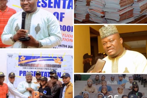 Again, Students in Nasarawa State Express Gratitude as Maikaya Distributes Books Students of Nasarawa state University Keffi while receiving books from Maikaya Development Foundation