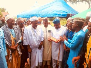 Hon. Gaza while receiving an award from Fulani community of Western senatorial district.