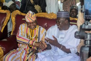 Barr. Yakubu Galadima, the convener of annual Egbira Itochi (L) and Engr. Muhammed Abubakar Bashir Gegu, Kogi State Commissioner for Solid Minerals and Natural Resources