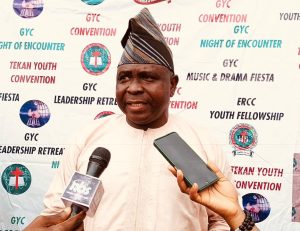 Dr. Peter Akwe, member, representing Obi II during the GYC convention in Keffi.