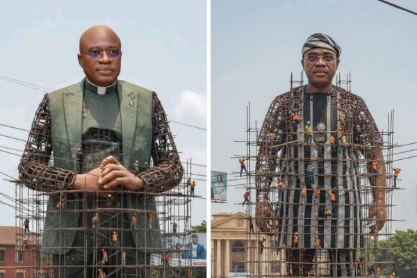 GOV ALIA’S DECISION TO BUILD GIANT STATUES OF HIMSELF IN MAKURDI Governor Hyacinth Alia's statues
