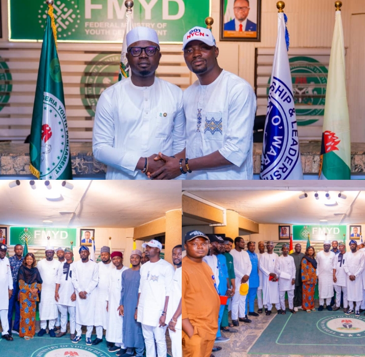 Kogi State NYCN Chairman meets Minister of Youth Development in Abuja with 35 counterparts
