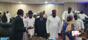 Chairman of the Civil Service Commission, Hon. Barr. Muhammed Musa Tanko and some lawmakers shortly after his screening on Thursday at Kogi State House of Assembly complex