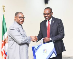 Deputy Governor of Delta State, Sir Monday Onyeme, FCA (L) and Delta State Resident Anti-Corruption Commissioner, Independent Corrupt Practices and Other Related Offences Commission (ICPC), Mr Edet Ufot