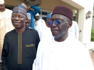 Former Speaker, Nasarawa State House of Assembly Rt. Hon. Ibrahim Balarabe Abdullahi and Executive Director and CEO National Commission for Refugees, Migrant and Internally Displaced Persons Hon. Ahmed Aliyu Tijani