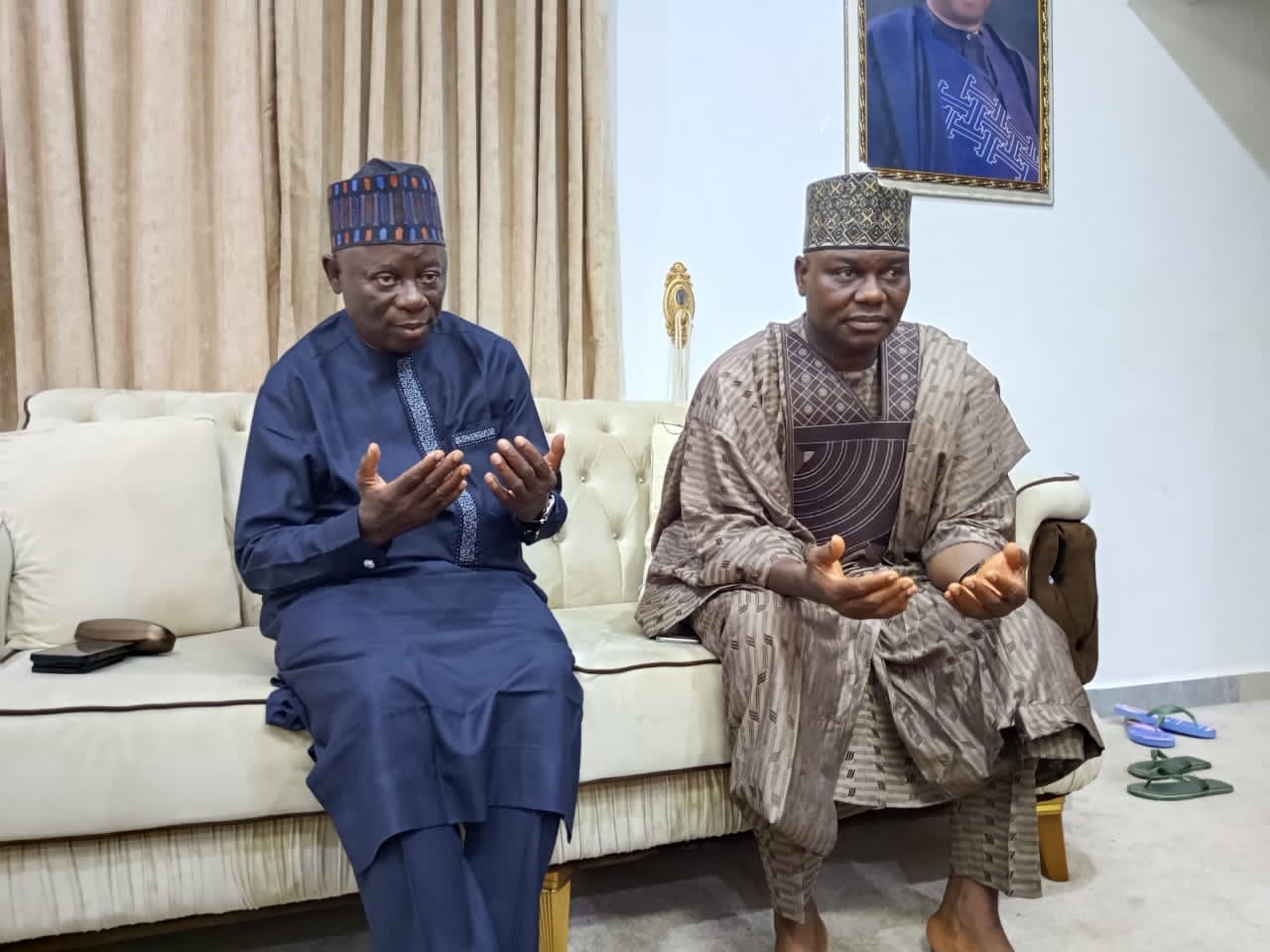 Rt. Hon. Ibrahim Balarabe Abdullahi, former Speaker of Nasarawa State House of Assembly and Rt. Hon. Danladi Jatau, Speaker of the Nasarawa State House of Assembly