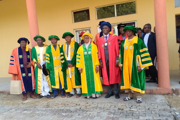From Mental Health to National Wealth: Professor Emmanuel Alhassan Advocates Psychology for National Development The Vice Chancellor Nasarawa State University Keffi, Prof Sa'adatu Hassan Liman as well as the Inaugural lecturer and other Academic Staff in a photograph.