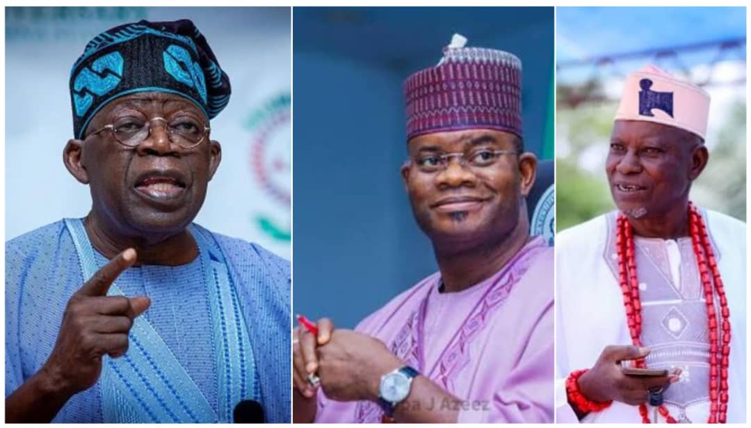 President Bola Ahmed Tinubu (L), Yahaya Adoza Bello (M), Chief Richard Asaje (R)