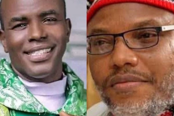 Rev. Fr. Mbaka appears at Nnamdi Kanu’s trial in Abuja, seeks to take him home Rev. Friday Ejike Mbaka, al, a prominent Nigerian Catholic priest and founder of the Adoration Ministry in Enugu and Mazi Nnamdi Kanu, leader Indigenous People Of Biafra (IPOB) leader,