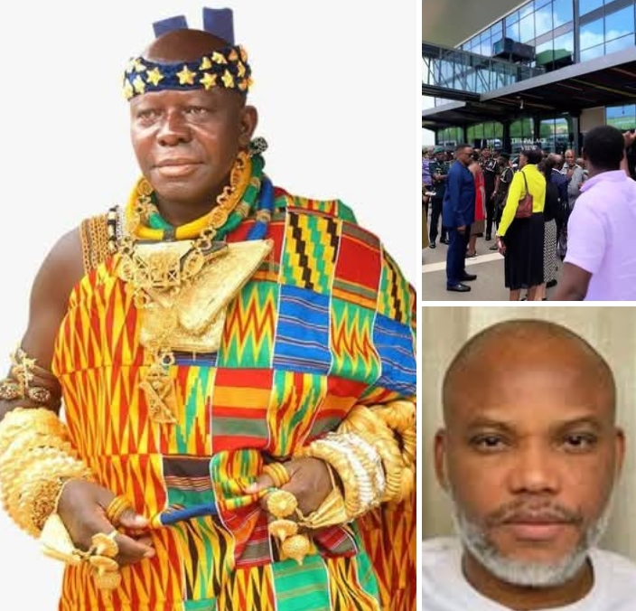 Ghanaian King Osei Tutu II arrives Nigeria to participate in Free Nnamdi Kanu protest