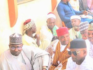 From left, Executive Chairman of Toto LGC, Hon. Ahmed Baba Yahaya, Executive Chairman of Kogi State Civil Service Commission, Barr. Muhammed Tanko Musa Osuku (Middle) and guests in Umaisha on Saturday