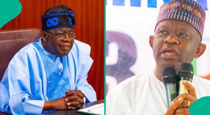 President Bola Ahmed Tinubu and Kogi West Senator, Sunday Steve Karimi