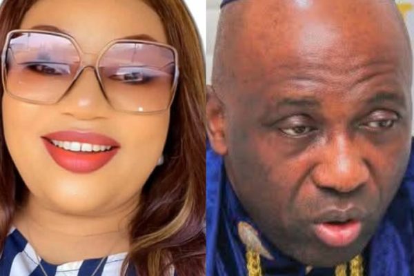 Oluchi Oparah, former National Treasurer of Labour and Primate Elijah Ayodele, leader and spiritual head of the INRI Evangelical Spiritual Church