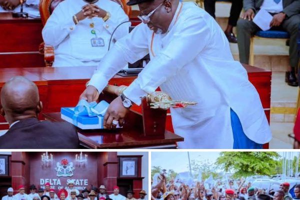 Oborevwori Presents N1.664 Trillion Budget for 2026 with 70% for Capital Projects