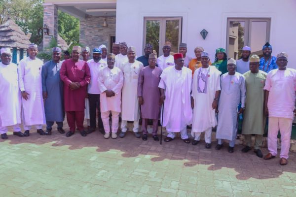 Nasarawa State APC Chairman Dr. Aliyu Bello, Nasarawa State House of Assembly Speaker, Rt. Hon Danladi Jatau, other lawmakers in Lafia