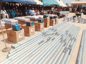 Items distributed to the beneficiaries.