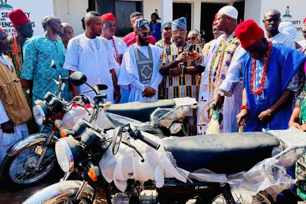 Again, Kogi Gov's Aide John Nihi Goes All-In on Community Safety, Donates Motorcycles to Vigilantes & Hunters to fight Crime
