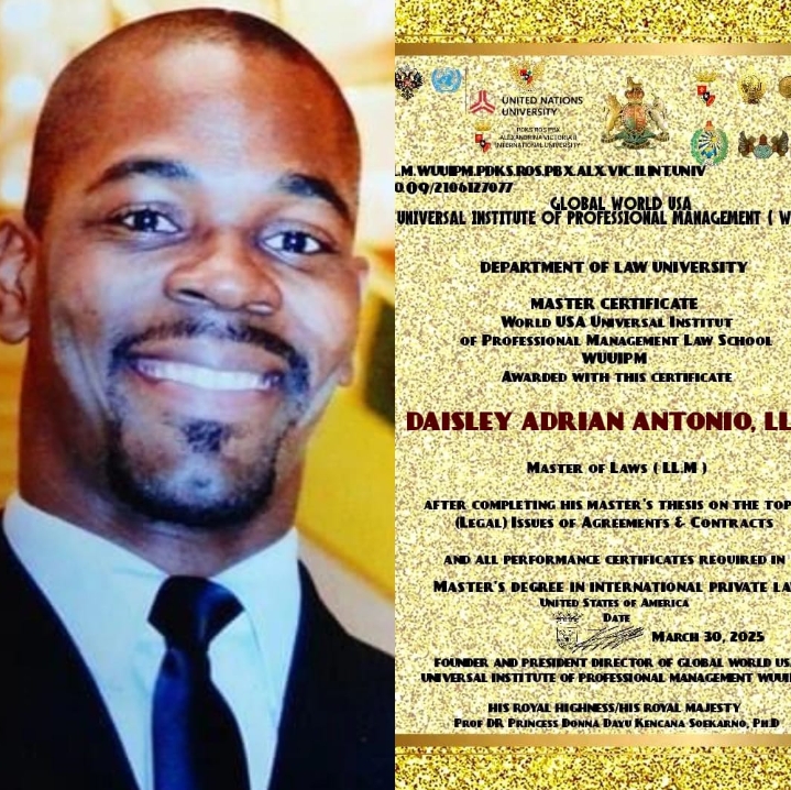 Prof. Sir Adrian Daisley and his LL.B and LL.M achievements