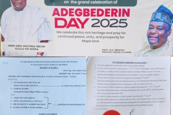 High Court of Justice Kabba stops celebration of Adegbederin