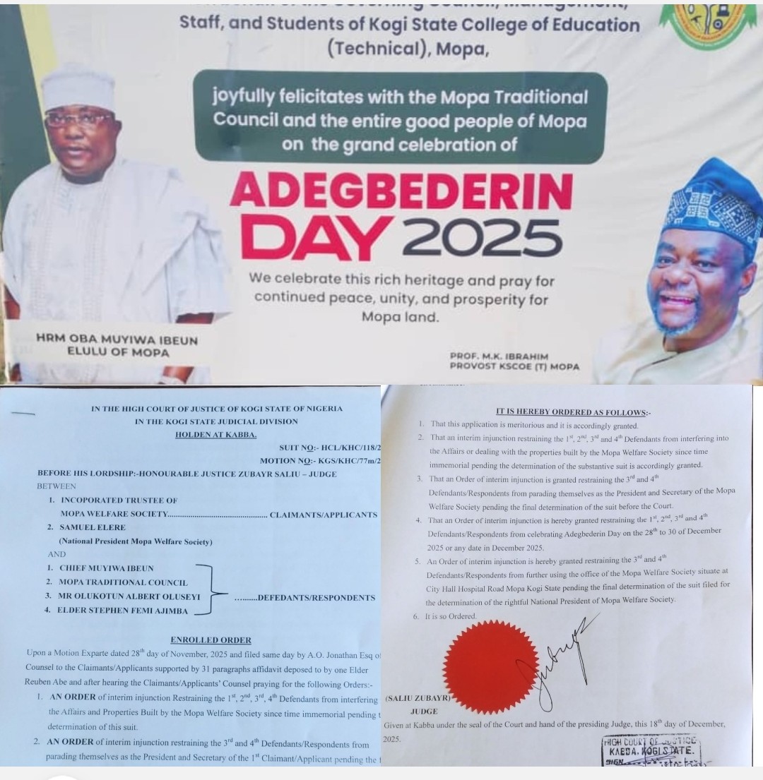 High Court of Justice Kabba stops celebration of Adegbederin