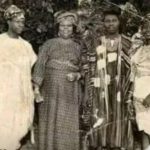 This photograph captures the wedding of Olusegun Obasanjo and Oluremi Obasanjo, held on 22 June 1963 at the Camberwell Green Registry in South East London, United Kingdom. Standing from right to left are the 21-year-old bride, Oluremi Obasanjo; the groom, 25-year-old Olusegun Obasanjo; the bride’s mother; and the Best Man, Godwin Alabi-Isama. Taken before Obasanjo rose to national prominence as a senior officer in the Nigerian Army during the late 1960s, the image offers a rare glimpse into the early personal life of a future Nigerian Head of State.