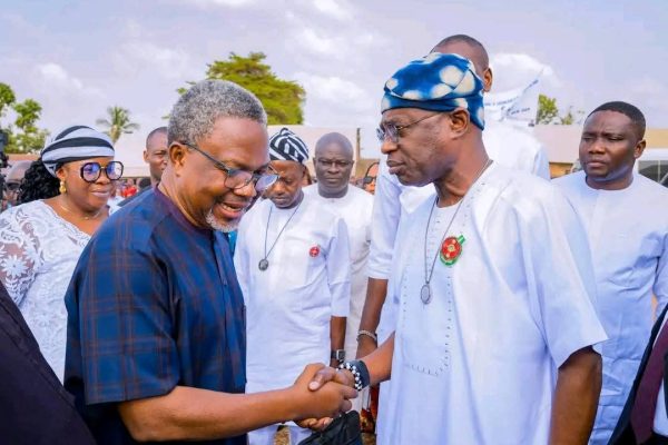 Former Speaker of the Benue State House of Assembly, Rt. Hon. Titus Uba and Benue State Governor Hyacinth Alia