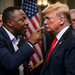 Abuja Omoleye Sowore, fiery Nigerian activist and publisher of Sahara Reporters and Donald Trump, President of US