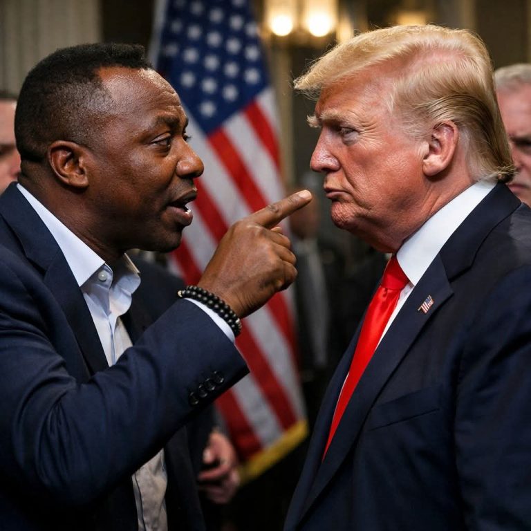Abuja Omoleye Sowore, fiery Nigerian activist and publisher of Sahara Reporters and Donald Trump, President of US