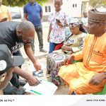 Speaker of the Nasarawa State House of Assembly, Rt. Hon. Danladi Jatau Ph.D and his wife, Theresa Kaka Danladi Jatau being attended to by APC E-Registration officials
