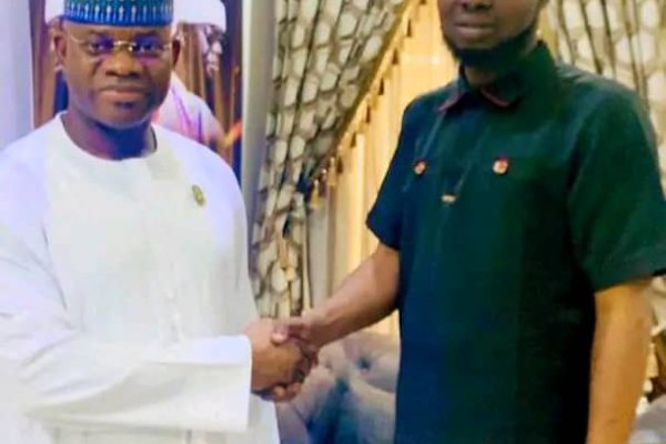 Former Kogi State Governor, Alhaji Yahaya Adoza Bello and Prince Muhammed Otaiki, Senior Aide to Governor Ahmed Usman Ododo