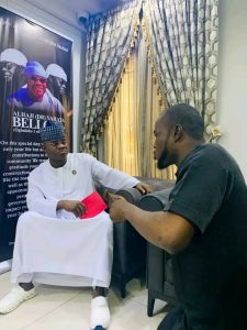 Former Kogi State Governor, Alhaji Yahaya Adoza Bello and Prince Muhammed Otaiki, Senior Aide to Governor Ahmed Usman Ododo