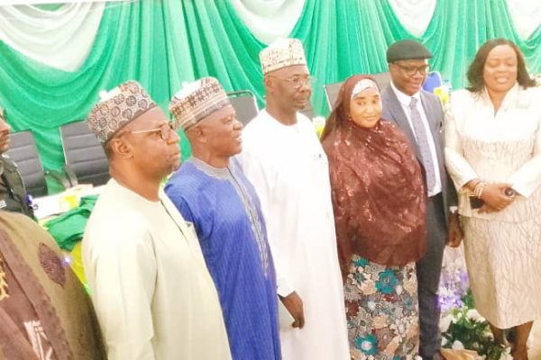 Gov. Sule, Minister of state for education, Suwaiba Said, the Chun Mada, others at NCCE Meeting at COE Akwanga.