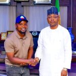 Chairman Tricycle Owners Association of Nigeria (TOAN), Kogi State Chapter, Comrade Ahmed Sediq Acheneje and Kogi State Governor, Ahmed Usman Ododo