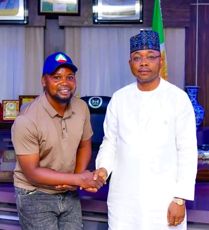 Chairman Tricycle Owners Association of Nigeria (TOAN), Kogi State Chapter, Comrade Ahmed Sediq Acheneje and Kogi State Governor, Ahmed Usman Ododo