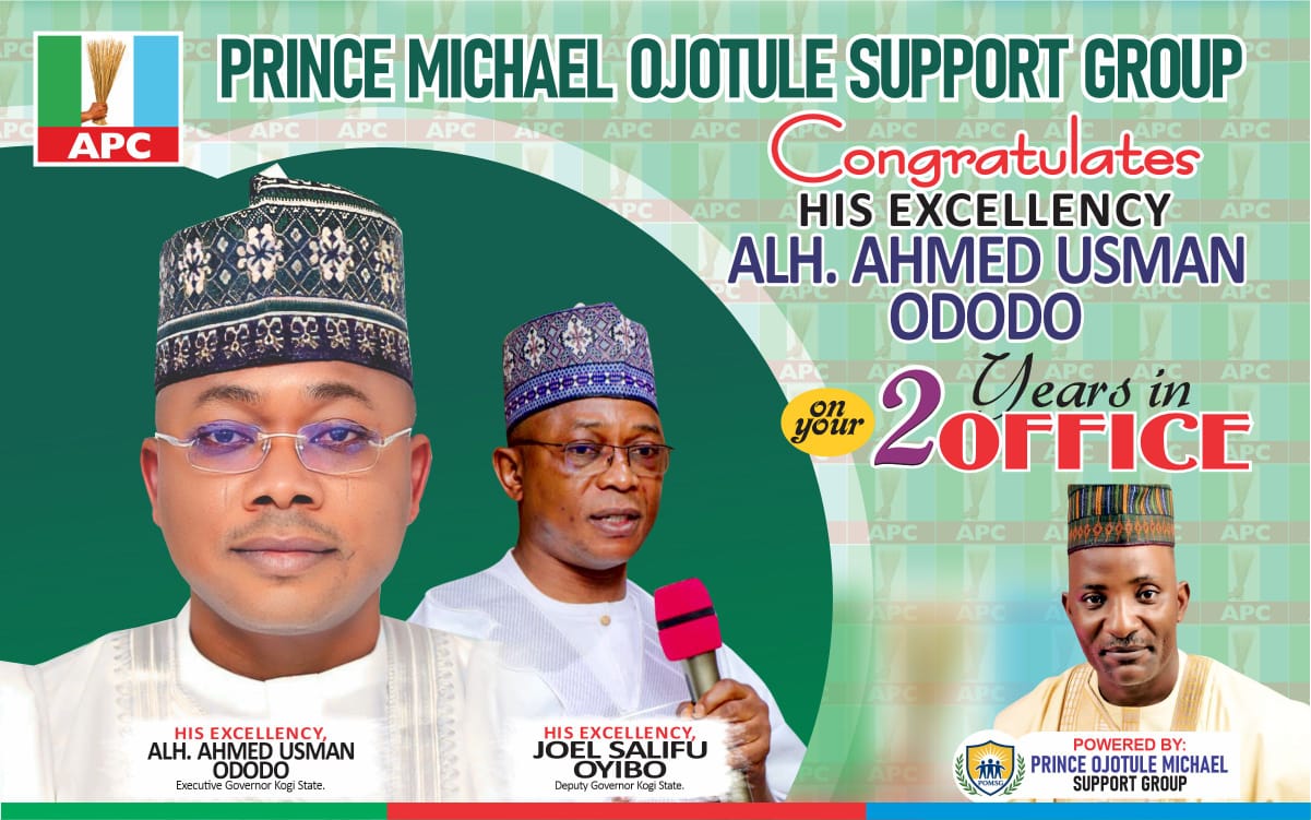 In Two Years, You've Achieved a Whole Lot in Kogi State' – Prince Micheal Ojotule Support Group Hails Ododo's Inclusive Leadership
