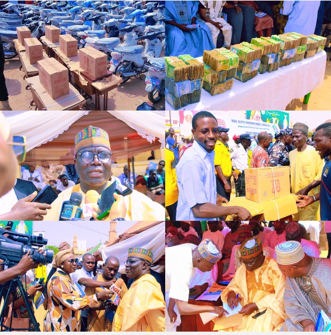 Nasarawa Lawmaker Aliyu Nana Splashes N90m on Empowerment, Distributes 56 Motorcycles, Sewing Machines, Scholarships, Cash