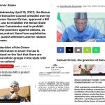 Benue Assembly's New Widows law sparks confusion: is Ortom's 2023 legislation now dead?