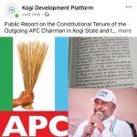 Public Report on the Constitutional Tenure of the Outgoing APC Chairman in Kogi State and the Need to Protect Party Stability